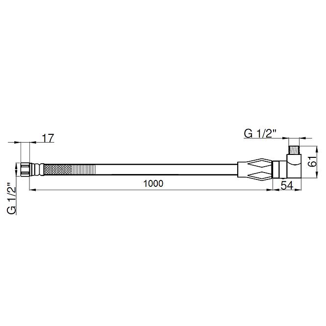 Wąż do gazu z zaworem 1/2˝ 1 m PVC