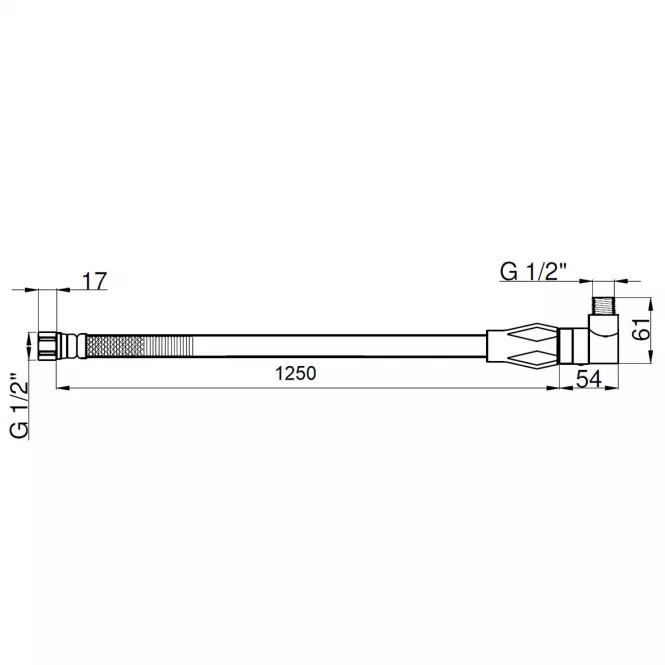 Wąż do gazu z zaworem 1/2˝ 1,25 m PVC