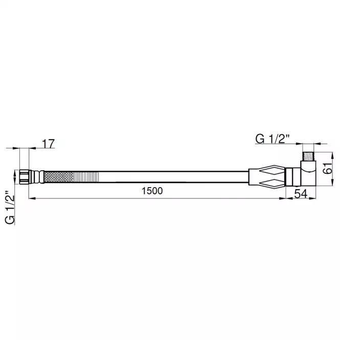 Wąż do gazu z zaworem 1/2˝ 1,5 m PVC