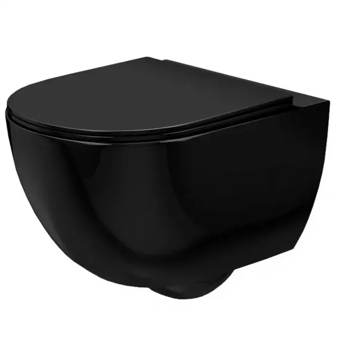 Miska zawieszana Carlo Mini Rimless Glossy black