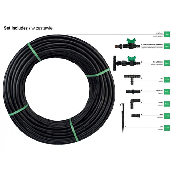 Zestaw z wężem kroplującym Water Flow Drip DSWWF50-SET2