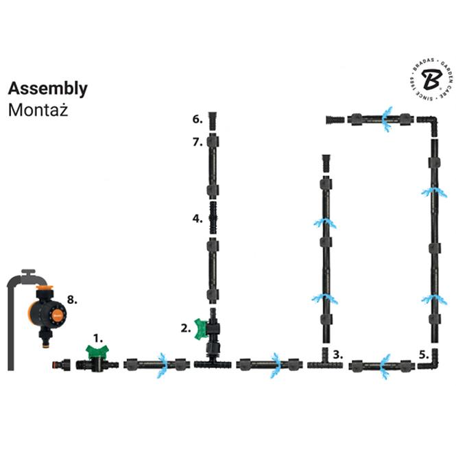 Zestaw z wężem kroplującym Water Flow Drip DSWWF50-SET2