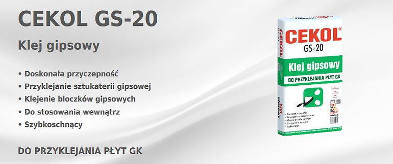 Cekol klej gipsowy GS-20 20 kg