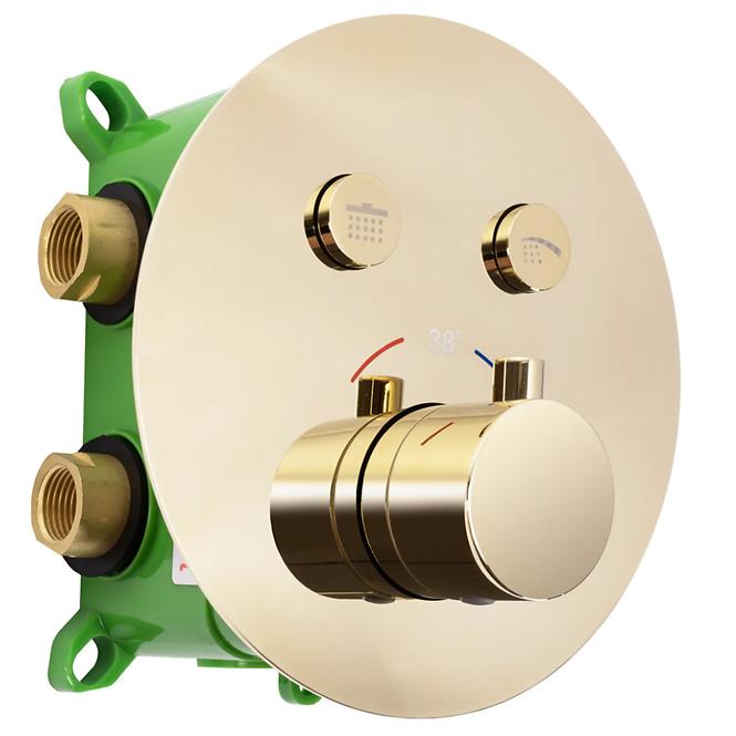 Zestaw natryskowy Lungo-Miller termostatyczny złoty Rea P6714