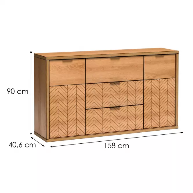 Komoda Fonti F3 Dąb Karmel