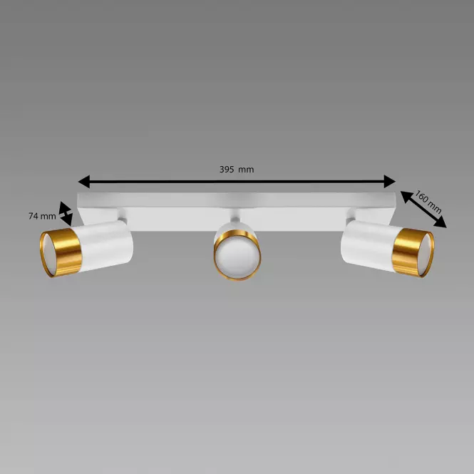 Lampa PUZON SPT GU10 3L WHITE/GOLD 04126 LS3
