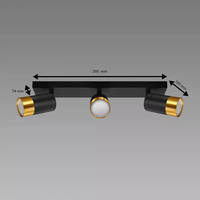 Lampa PUZON SPT GU10 3L BLACK/GOLD 04127 LS3
