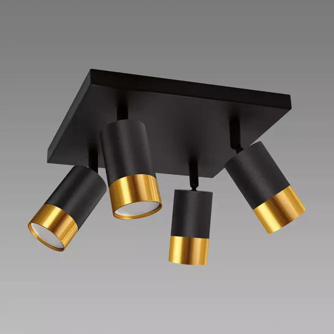 Lampa PUZON SPT GU10 4D BLACK/GOLD 04129 LS4