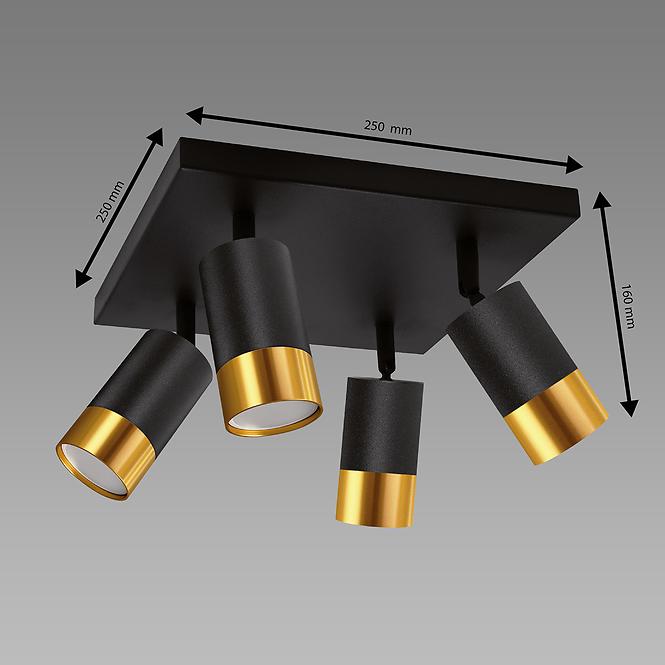 Lampa PUZON SPT GU10 4D BLACK/GOLD 04129 LS4