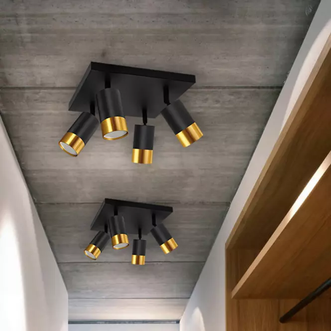 Lampa PUZON SPT GU10 4D BLACK/GOLD 04129 LS4