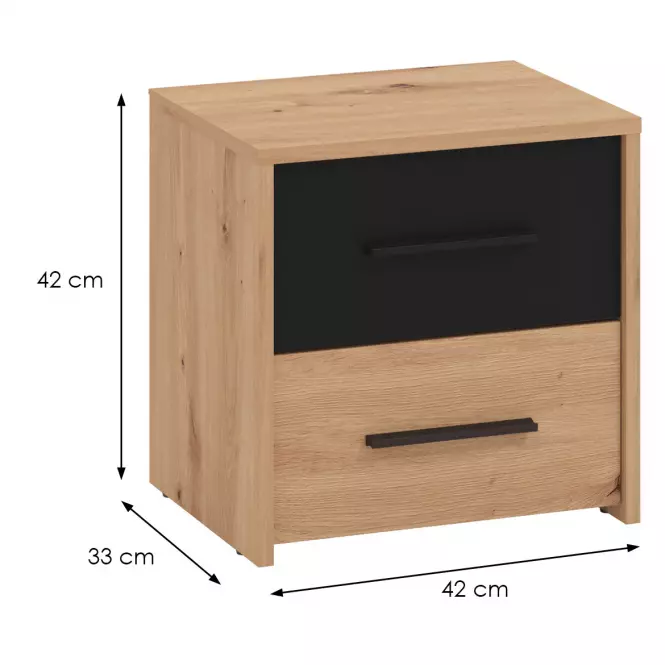 Szafka nocna Varadero artisan/czarny NO2F 11011630
