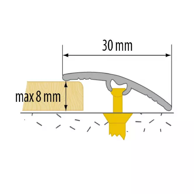 Listwa progowa LW 30 5W1 2,79 C-0 srebrny,6