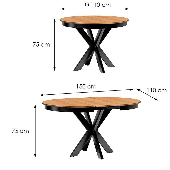 Stół rozkładany Fonti F10  110/150cm  dąb karmel