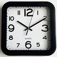 Zegar ścienny czarny kwadrat 24,5x24,5cm