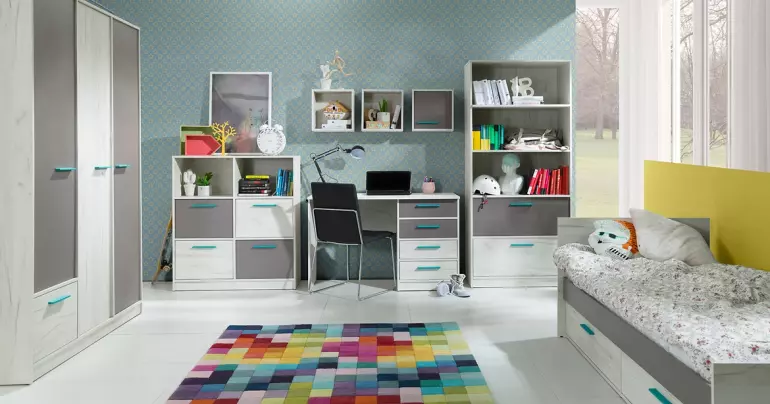 Łóżko Rest R05 popiel/dąb biały 90/204