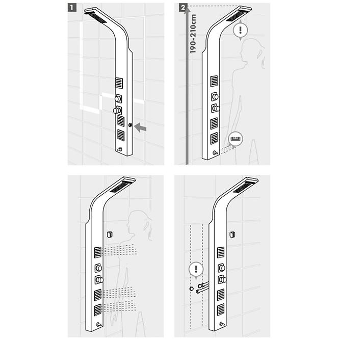 Panel prysznicowy Glas Arac GR8401
