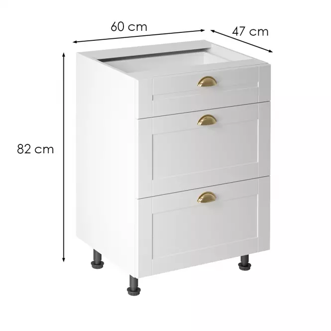 Szafka kuchenna linea d60s3 white,3