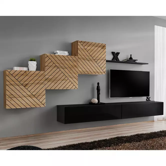Meblościanka Switch X Line Wotan/Czarny