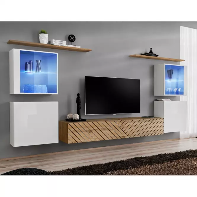 Meblościanka Switch XIV Line Biały/Wotan