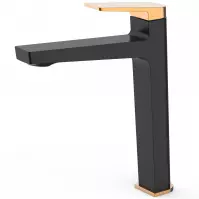 Bateria umywalkowa wysoka  Royal Black Rose Gold