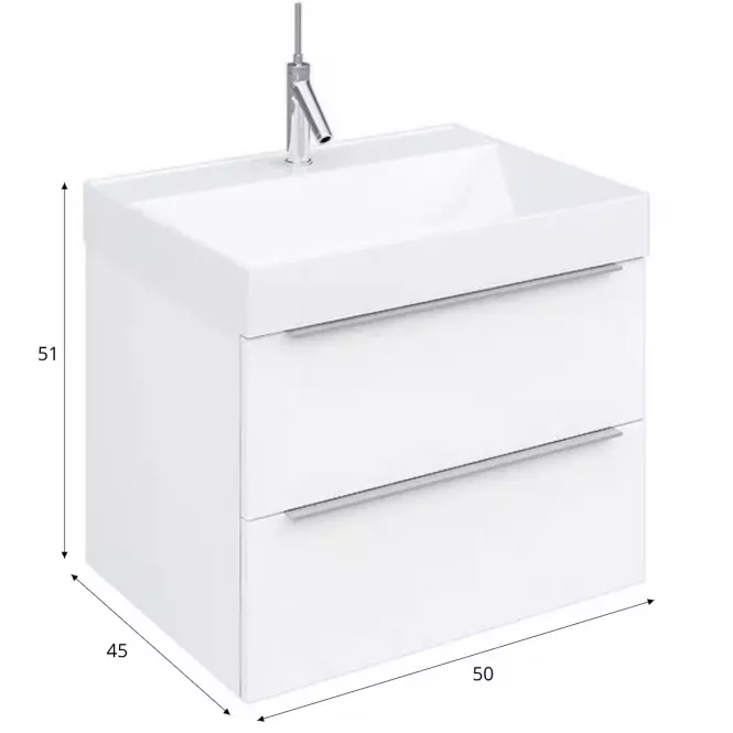 Zestaw szafka z umywalką Malaga D50 biały 521553,2