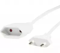 Przedłużacz euro 28216  H03VV-F 2x0,75 1,5M biały