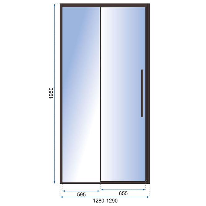 Drzwi prysznicowe Solar 130x195 black Rea K6358