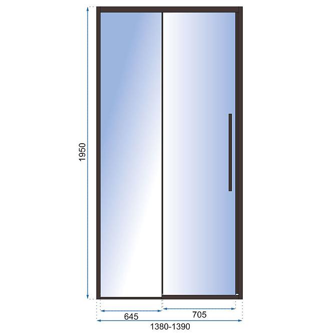 Drzwi prysznicowe Solar 140x195 black Rea K6359