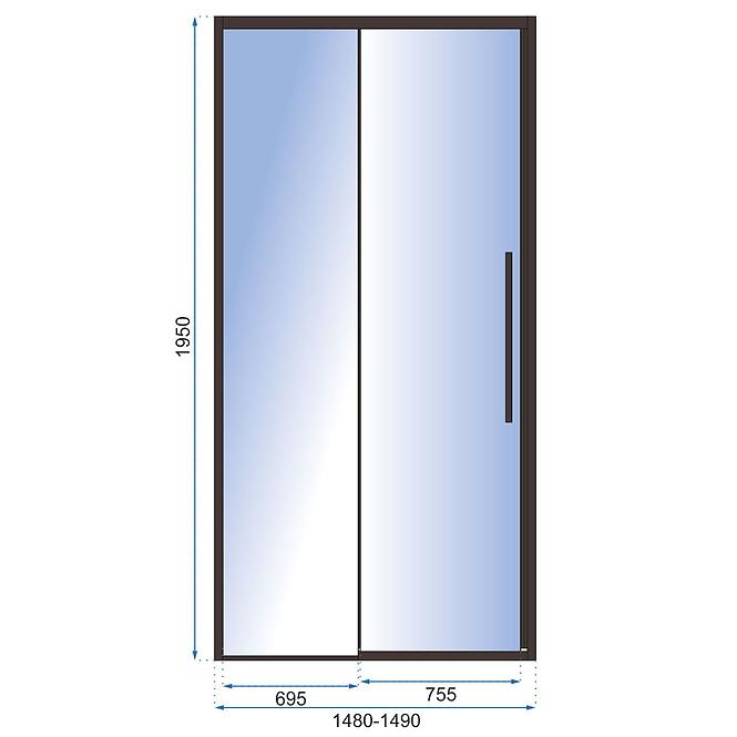 Drzwi prysznicowe Solar 150x195 black Rea K6360