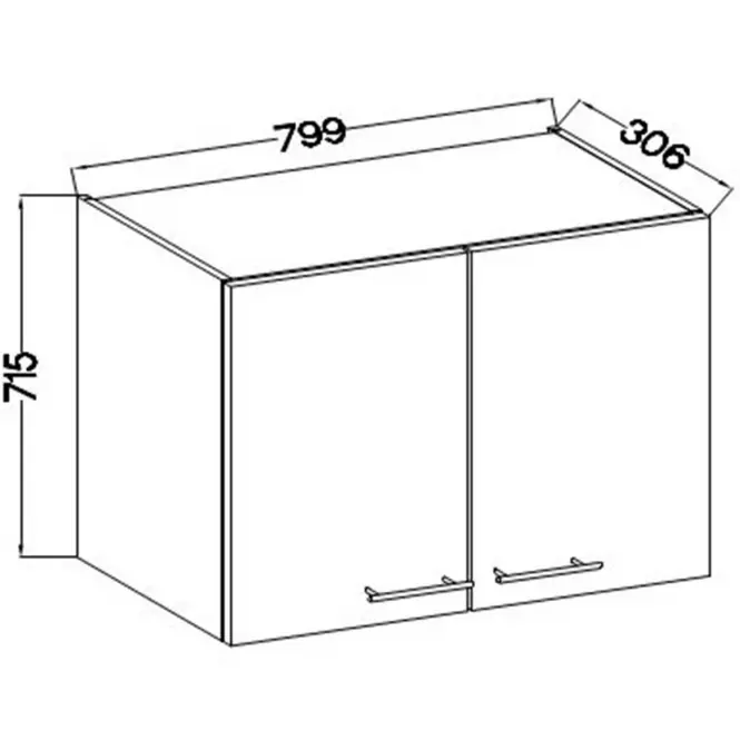 Szafka Kuchenna Lara 80g-72 2f Mdf Biały Połysk