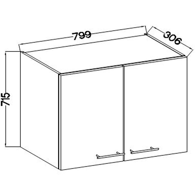 Szafka Kuchenna Lara 80g-72 2f Mdf Biały Połysk