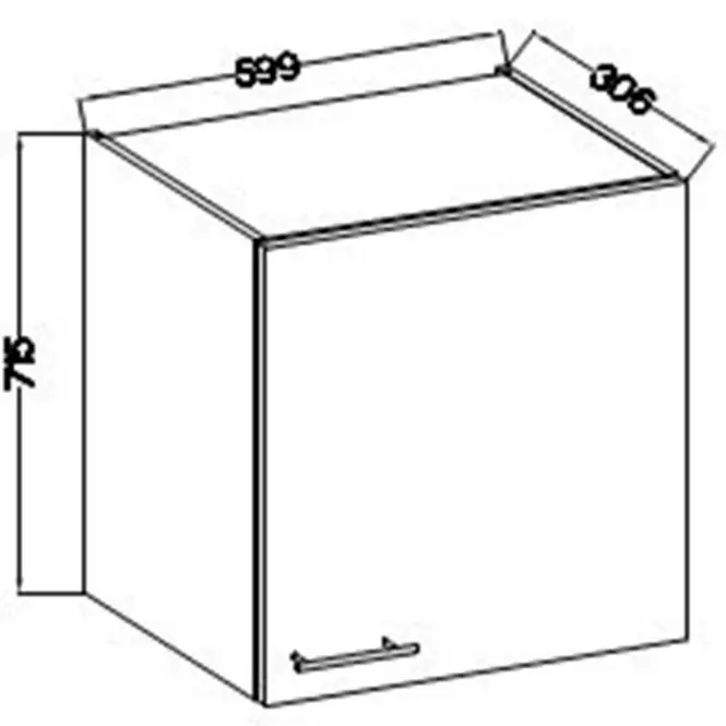 Szafka Kuchenna Lara 60g-72 1f Mdf Biały Połysk