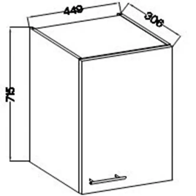 Szafka Kuchenna Lara 45g-72 1f Mdf Biały Połysk