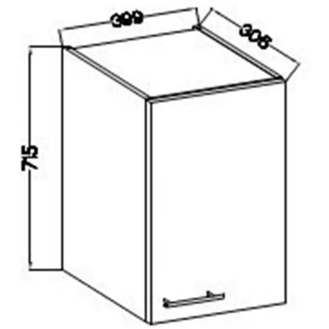 Szafka Kuchenna Lara 40g-72 1f Mdf Szary Połysk