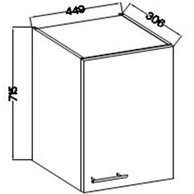 Szafka Kuchenna Lara 45g-72 1f Mdf Cappucino Połysk