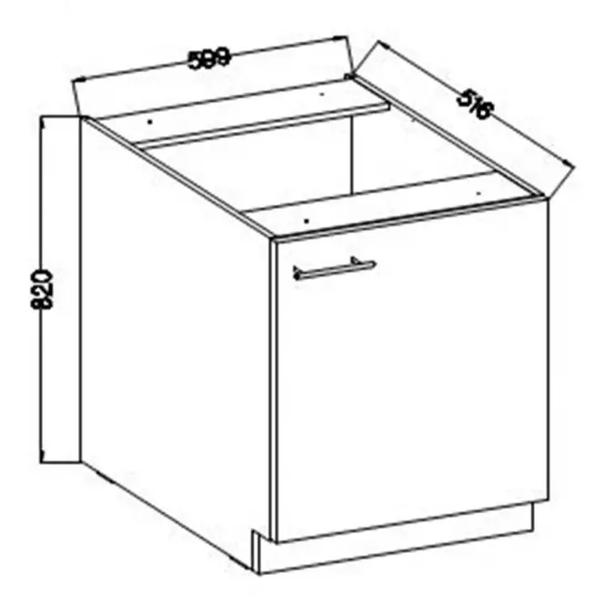 Szafka Kuchenna Lara 60d 1f Bb Mdf Biały Połysk