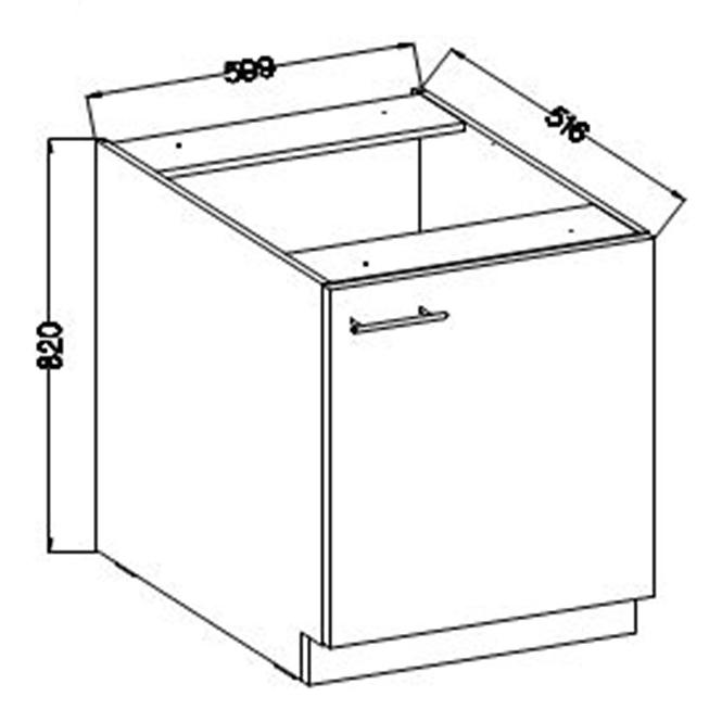 Szafka Kuchenna Lara 60d 1f Bb Mdf Biały Połysk