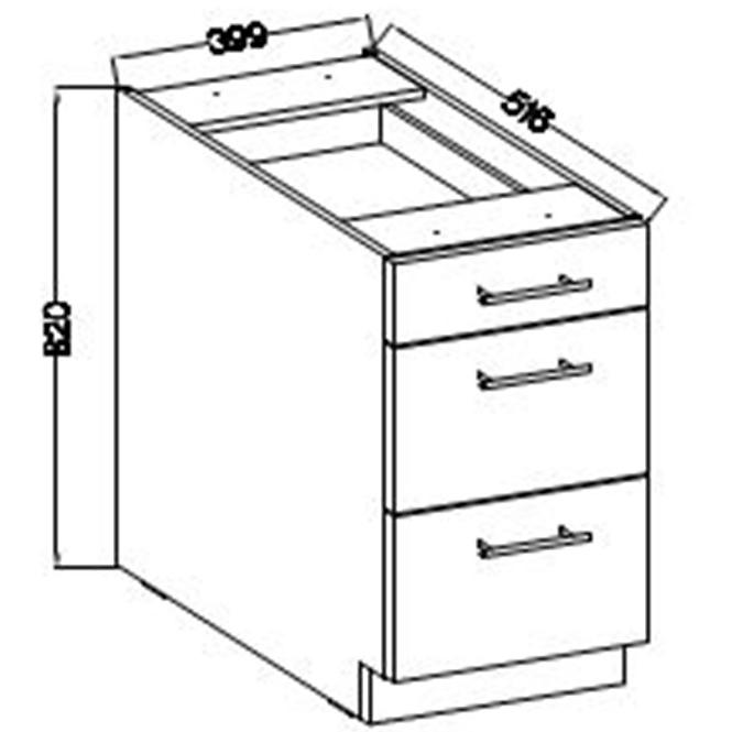 Szafka Kuchenna Lara 40d 3s Bb Mdf Biały Połysk