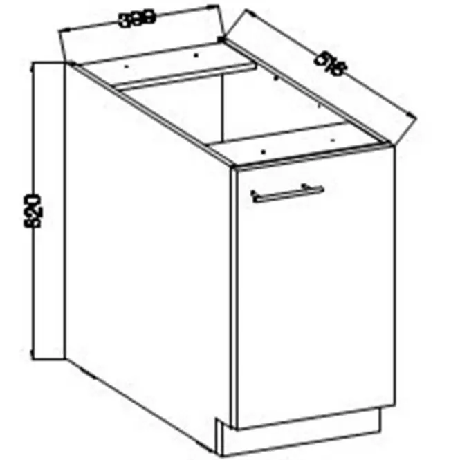 Szafka Kuchenna Lara 40d 1f Bb Mdf Biały Połysk
