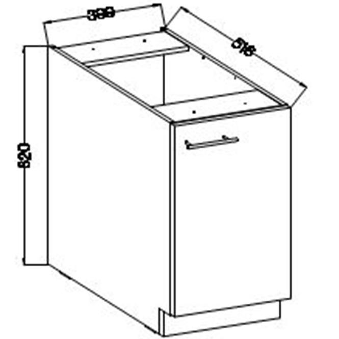 Szafka Kuchenna Lara 40d 1f Bb Mdf Biały Połysk