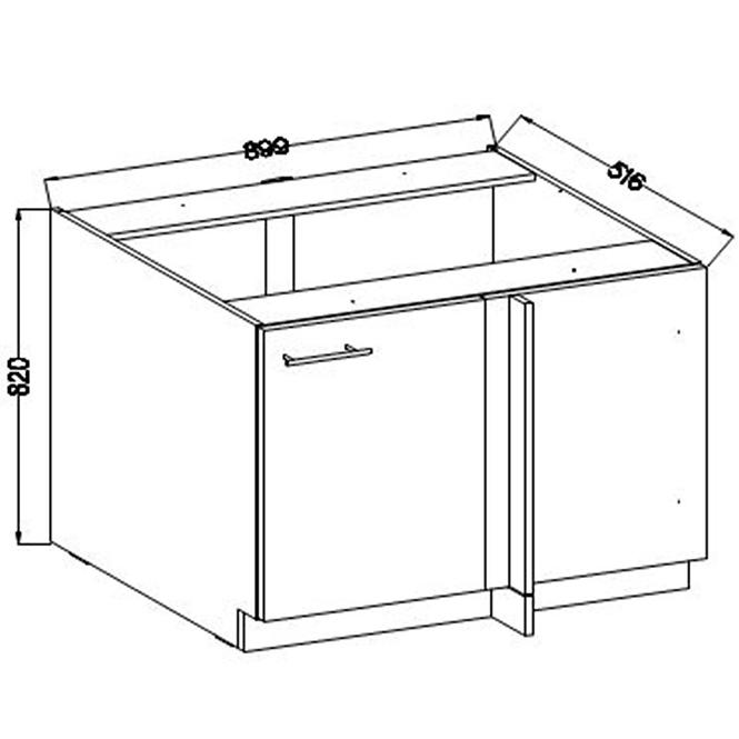 Szafka Kuchenna Lara105 Nd 1f Bb Mdf Biały Połysk