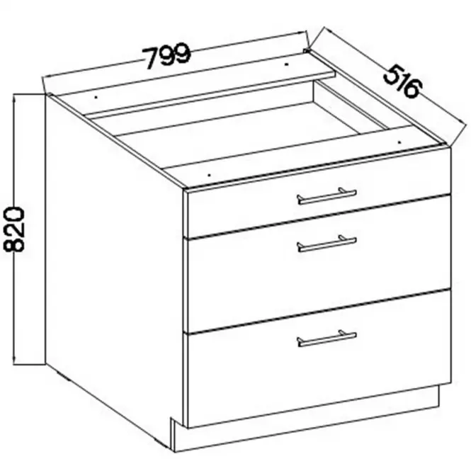 Szafka Kuchenna Lara 80d 3s Bb Mdf Biały Połysk