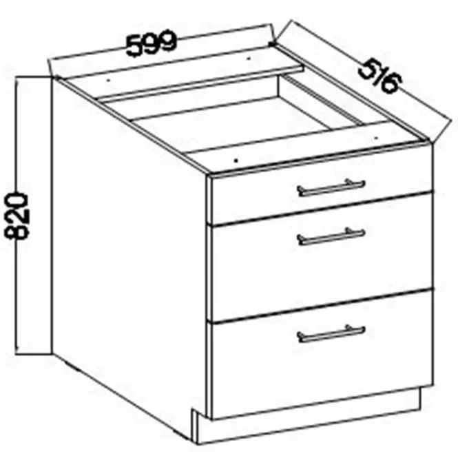 Szafka Kuchenna Lara 60d 3s Bb Mdf Biały Połysk