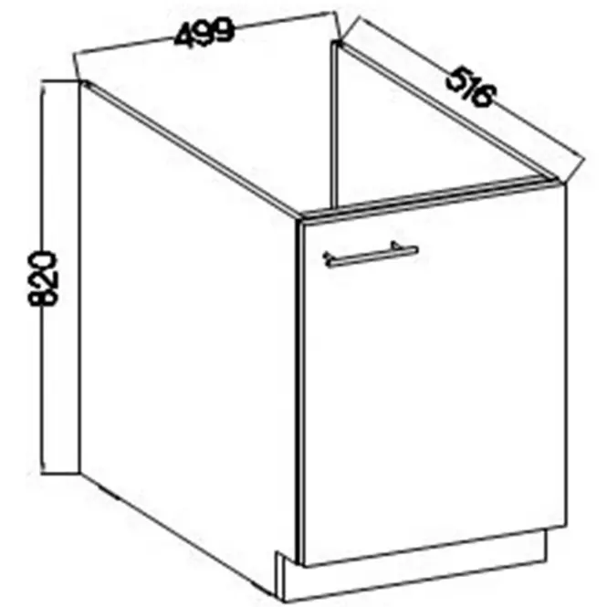 Szafka Kuchenna Lara 50zl 1f Bb Mdf Biały Połysk