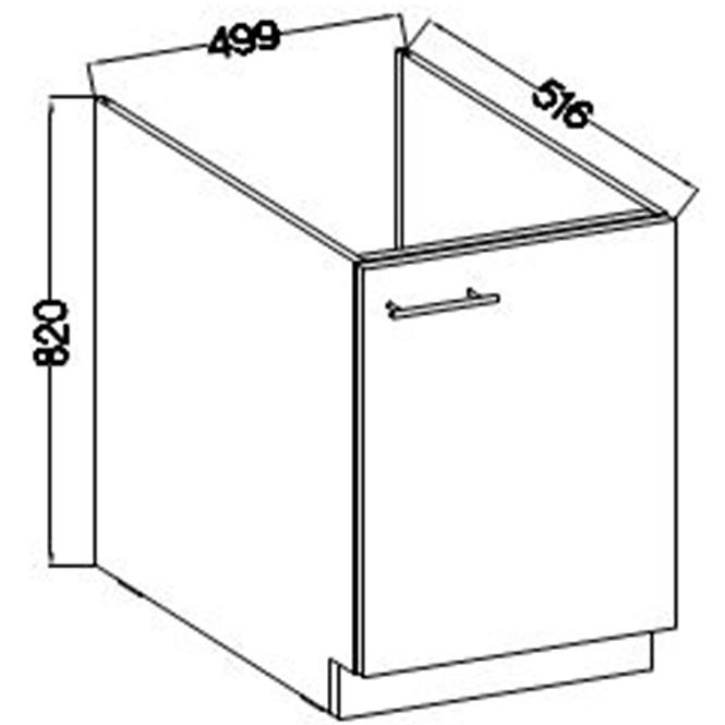 Szafka Kuchenna Lara 50zl 1f Bb Mdf Biały Połysk