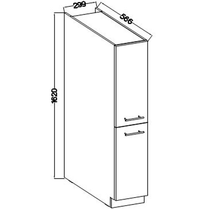 Szafka Kuchenna Lara 30dk-162 Cargo 1f Bb Mdf Biały Poł