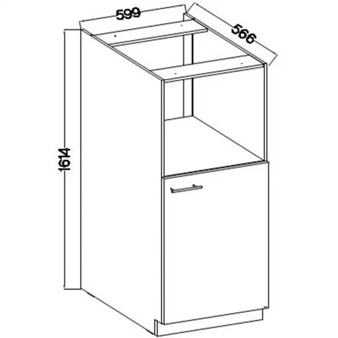 Szafka Kuchenna Lara 60dkpl-162 1f Bb Mdf Biały Połysk