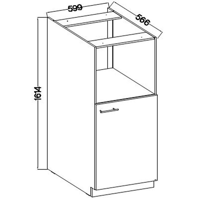 Szafka Kuchenna Lara 60dkpl-162 1f Bb Mdf Biały Połysk