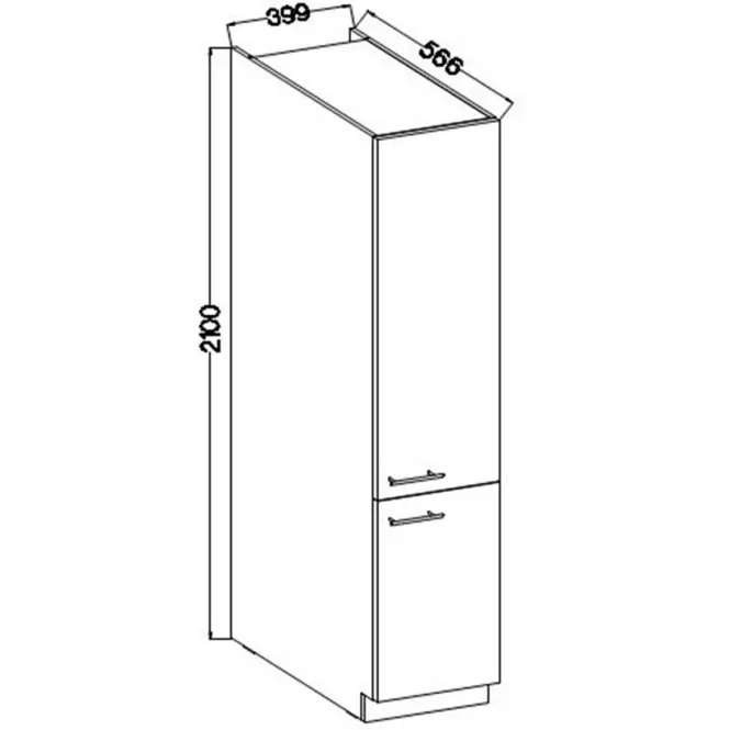 Szafka Kuchenna Lara 40dk-210 2f Bb Mdf Biały Połysk