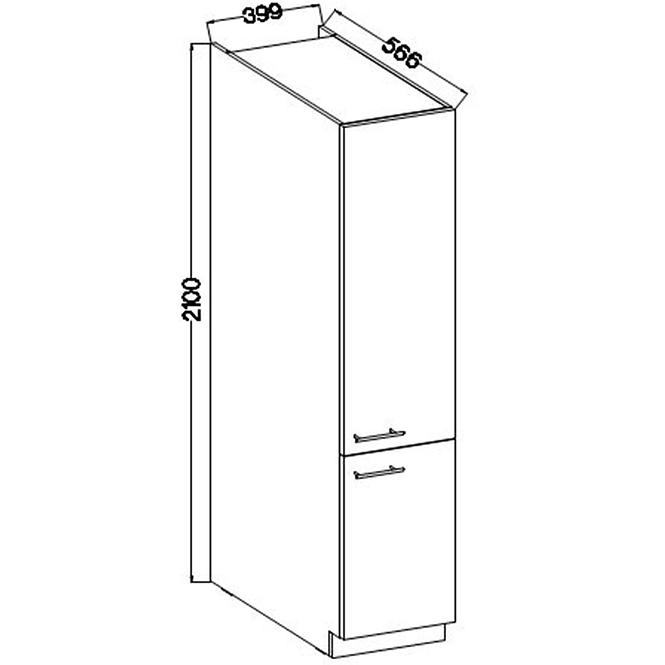 Szafka Kuchenna Lara 40dk-210 2f Bb Mdf Biały Połysk